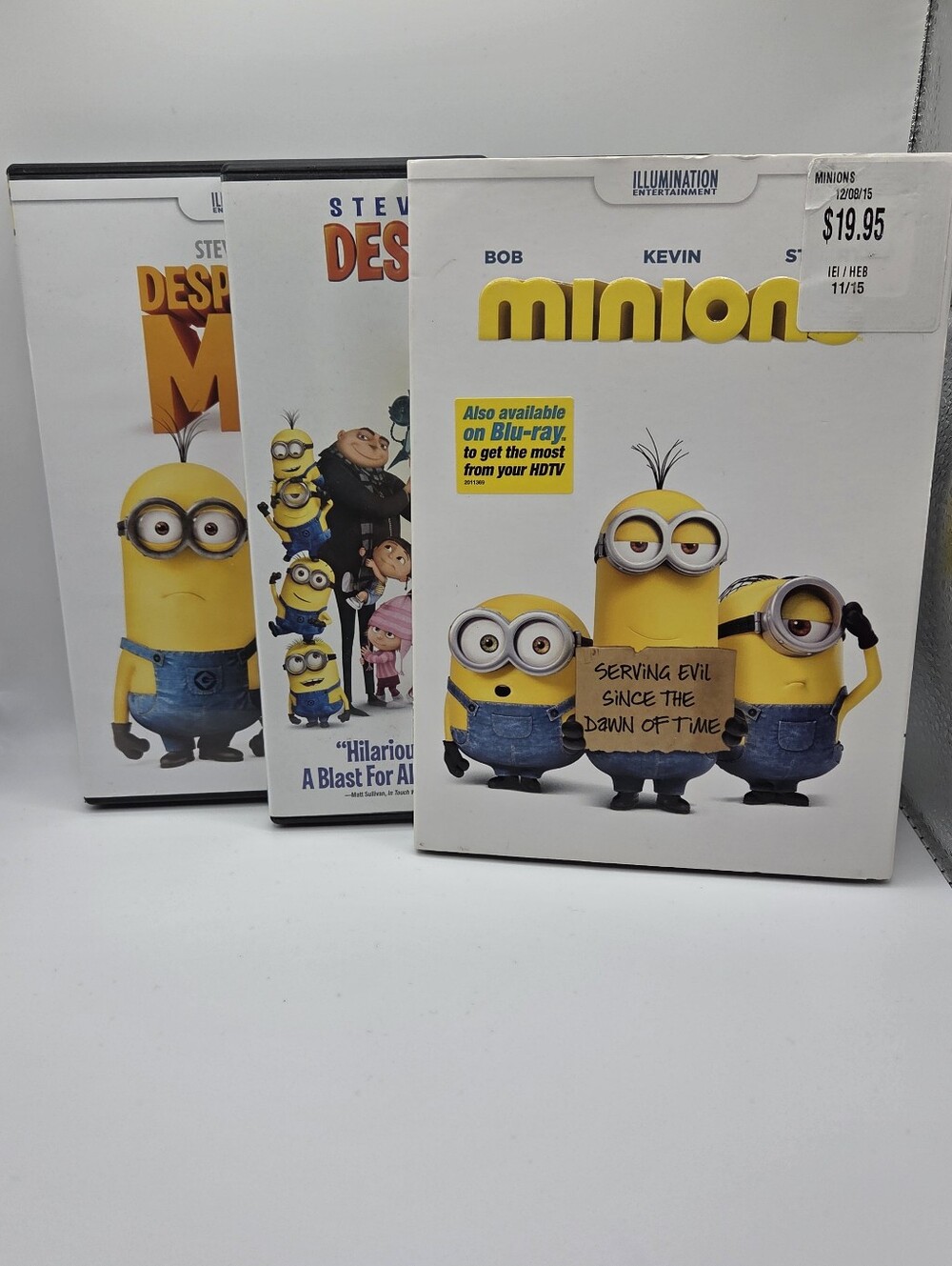 Despicable Me 1 & 2 + Minions Movie DVD Bundle Lot of 3